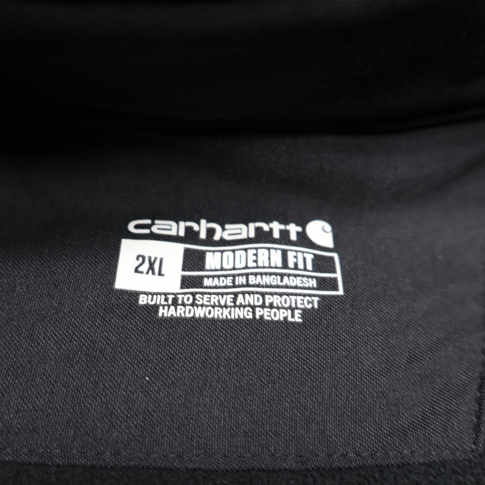 Carhartt Scrub Jacket Men 2XL Black Rugged Flex Peak Bonded Fleece Modern Fit - Picture 7 of 15
